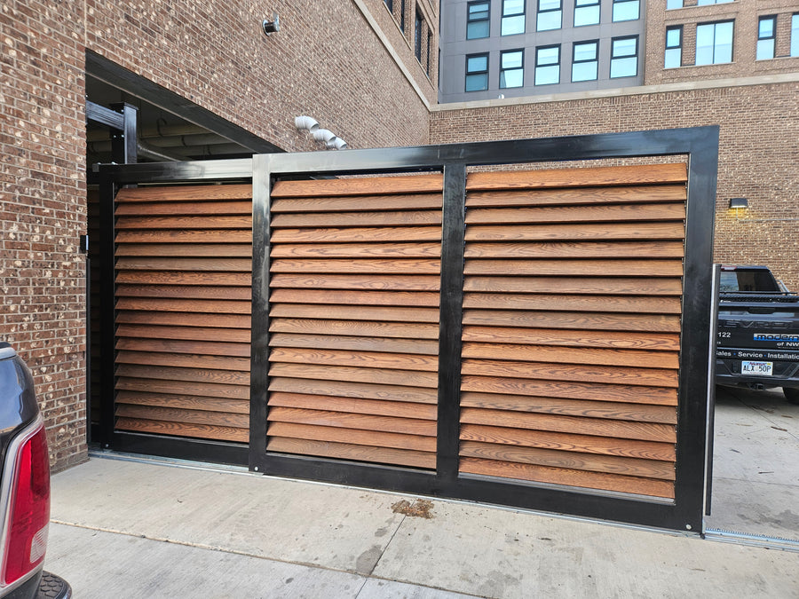 Fully Extended Telescoping Louver Gate
