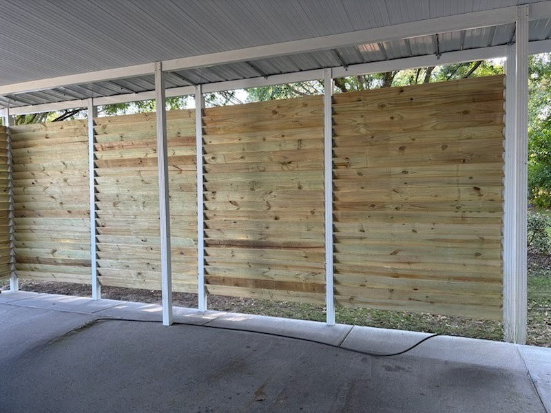 Inside of Louvered Carport