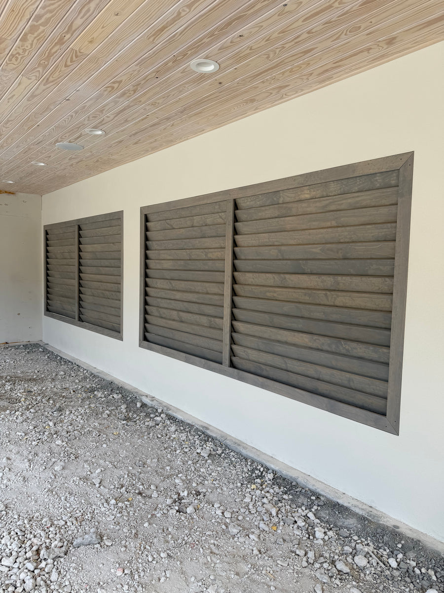 Louvered panels in a terrace.