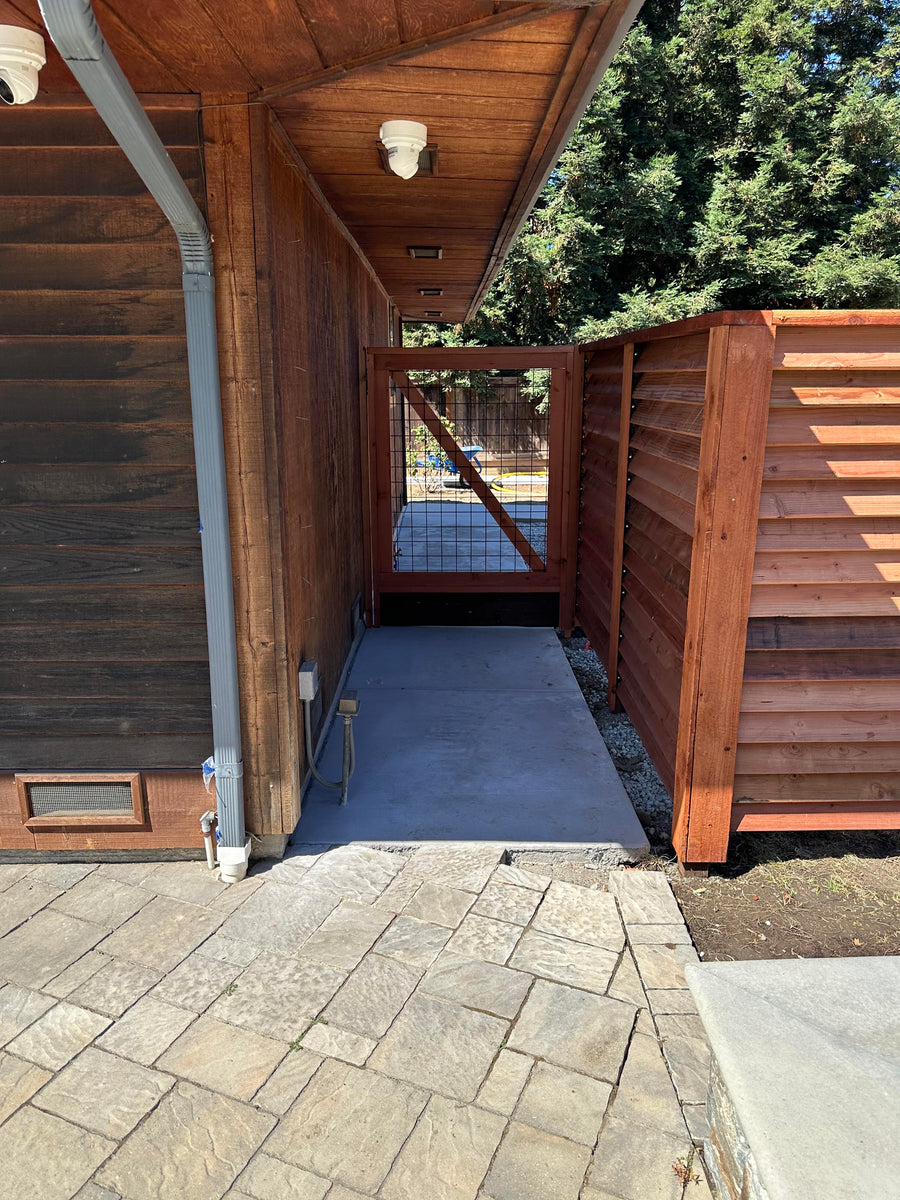Backyard Entrance with Redwood Louvered Panel